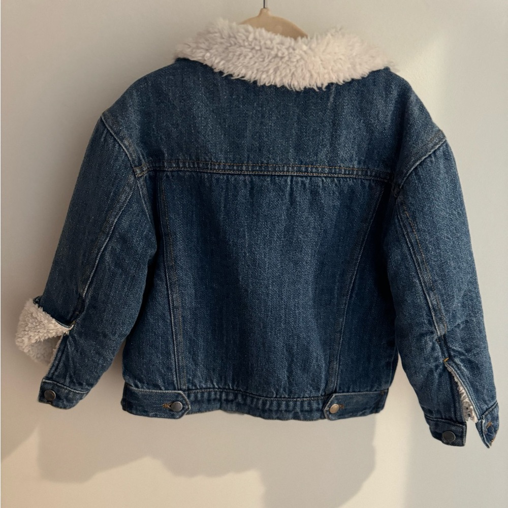 Unbranded Kids Blue Denim Jacket with White Sherpa Collar - Picture 7 of 7